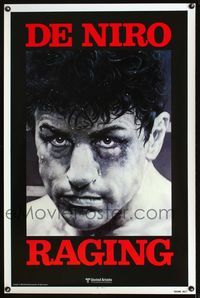 3u454 RAGING BULL teaser 1sh '80 Martin Scorsese, classic close up boxing image of Robert De Niro!