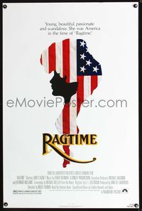 3u455 RAGTIME one-sheet movie poster '81 James Cagney, Pat O'Brien, cool patriotic silhouette art!
