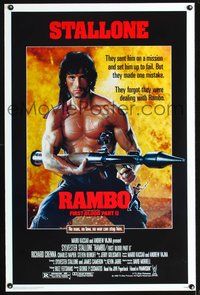 3u462 RAMBO FIRST BLOOD PART II one-sheet '85 no man, no law, no war can stop Sylvester Stallone!