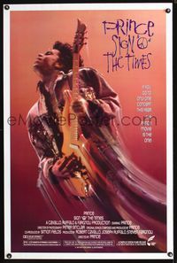 3u521 SIGN 'O' THE TIMES one-sheet movie poster '87 concert, great image of Prince w/guitar!