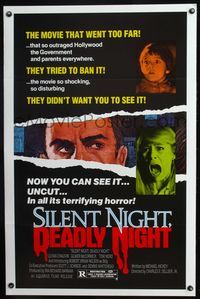 3u522 SILENT NIGHT DEADLY NIGHT uncut style one-sheet '84 X-mas horror, cool different poster!