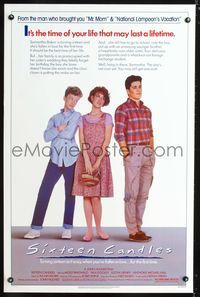 3u526 SIXTEEN CANDLES one-sheet movie poster '84 Molly Ringwald, Anthony Michael Hall, John Hughes