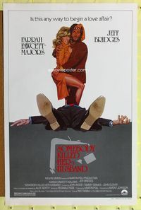 3u536 SOMEBODY KILLED HER HUSBAND 1sh '78 Tanenbaum artwork of sexy Farrah Fawcett & Jeff Bridges!