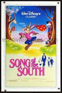 3u540 SONG OF THE SOUTH one-sheet R86 Walt Disney, Uncle Remus, great cartoon art of Br'er Rabbit!