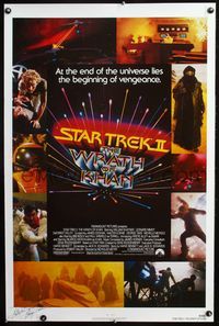 3u549 STAR TREK II signed 1sheet '82 The Wrath of Khan, Leonard Nimoy, signed by George Takei!