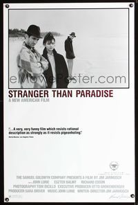 3u561 STRANGER THAN PARADISE one-sheet '84 Jim Jarmusch, John Lurie, Eszter Balint, Richard Edson