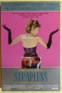 3u562 STRAPLESS one-sheet movie poster '90 sexy Bridget Fonda's back, Bruno Ganz!