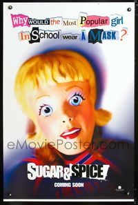 3u568 SUGAR & SPICE DS teaser 1sheet '01 bad girl comedy, creepy shallow depth-of-field doll image!