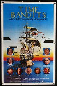 3u593 TIME BANDITS one-sheet poster '81 John Cleese, Sean Connery, art by director Terry Gilliam!