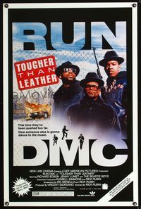 3u604 TOUGHER THAN LEATHER int'l 1sh '88 great image of Run DMC, Darryl McDaniels, Jam Master Jay!