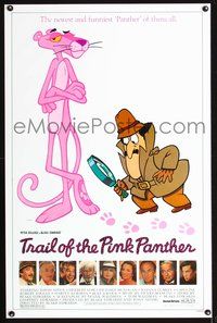 3u606 TRAIL OF THE PINK PANTHER one-sheet poster '82 Peter Sellers, Blake Edwards, cool cartoon art!