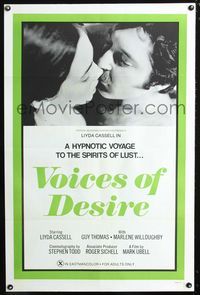 3u637 VOICES OF DESIRE one-sheet movie poster '72 Sandra Cassel, Guy Thomas, x-rated!