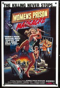 3u661 WOMEN'S PRISON MASSACRE 1sheet '85 Emanuelle Fuga Dall'Inferno, really wild artwork of girls!