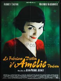 3v442 AMELIE French one-panel '01 Jean-Pierre Jeunet, great smiling close up of Audrey Tautou!