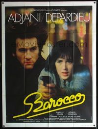 3v447 BAROCCO French one-panel poster '76 close up of Gerard Depardieu & Isabelle Adjani with gun!