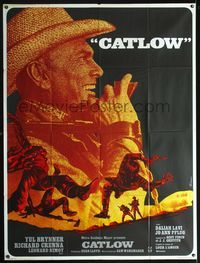 3v472 CATLOW French one-panel '71 great super close image of gunfighter Yul Brynner by Ferracci!
