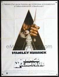 3v478 CLOCKWORK ORANGE French 1p R70s Stanley Kubrick classic, art of Malcolm McDowell by Castle!