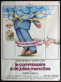 3v488 DEAR INSPECTOR French one-panel '77 Philippe de Broca's Tendre Poulet, cool art by Ferracci!