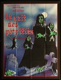 3v492 DEVIL'S NIGHTMARE French 1p R70s wild different MCM art of zombies in graveyard!