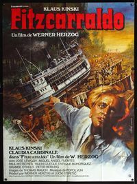 3v519 FITZCARRALDO French 1p '82 cool art of Klaus Kinski by Jean Mascii, directed by Werner Herzog