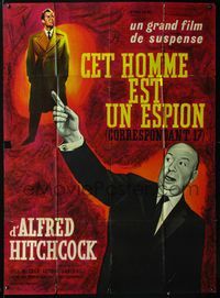 3v523 FOREIGN CORRESPONDENT French 1p R1960s Alfred Hitchcock, Joel McCrea, different Mascii art!