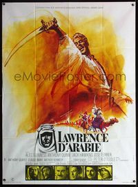 3v585 LAWRENCE OF ARABIA French 1panel R71 David Lean classic starring Peter O'Toole, wonderful art!