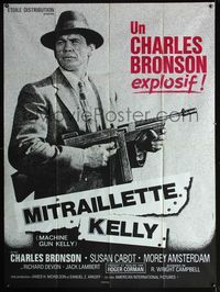 3v605 MACHINE GUN KELLY French one-panel R60s cool image of tough Charles Bronson, Roger Corman, AIP