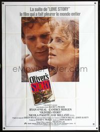 3v635 OLIVER'S STORY French one-panel poster '78 romantic close-up of Ryan O'Neal & Candice Bergen!