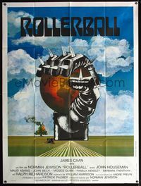 3v661 ROLLERBALL French one-panel poster '75 cool completely different artwork by Jouineau Bourduge!