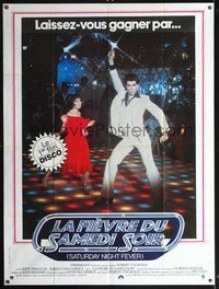 3v665 SATURDAY NIGHT FEVER French one-panel poster '77 best image of disco dancer John Travolta!