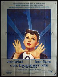 3v679 STAR IS BORN French one-panel movie poster R83 great artwork of Judy Garland by Richard Amsel!
