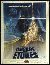 3v680 STAR WARS French one-panel poster '77 George Lucas classic sci-fi epic, great art by Tom Jung!