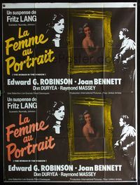 3v714 WOMAN IN THE WINDOW French 1p R87 Fritz Lang, Edward G. Robinson, portrait of Joan Bennett!