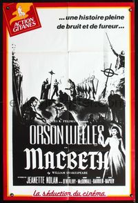 3v413 MACBETH French 31x47 movie poster R90s Orson Welles, William Shakespeare!