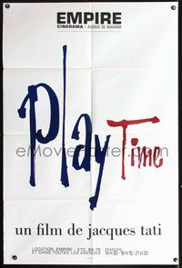 3v417 PLAYTIME French 31x47 movie poster R80s Jacques Tati directing & starring as Monsieur Hulot!