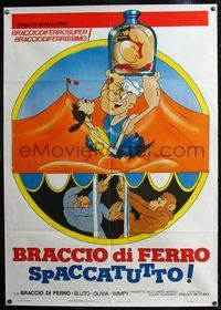 3v214 BRACCIO DI FERRO SPACCATUTTO Italian 1p '79 Popeye, Olive Oyl, Bluto & apes in circus tent!