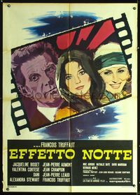 3v233 DAY FOR NIGHT Italian 1panel '73 Francois Truffaut's La Nuit Americaine, great different art!