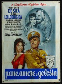 3v250 FRISKY Italian 1panel '56 two great art images of sexy Gina Lollobrigida & Vittorio De Sica!
