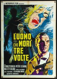 3v287 MAN WHO FINALLY DIED Italian one-panel '62 Peter Cushing, Stanley Baker, English thriller!