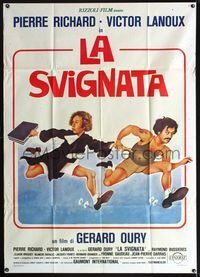 3v304 OUT OF IT Italian one-panel '78 Gerard Oury's La Carapate, wacky art of guys on the run!