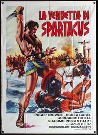 3v318 REVENGE OF SPARTACUS Italian 1p poster R70s La vendetta di Spartacus, cool art by Aller!