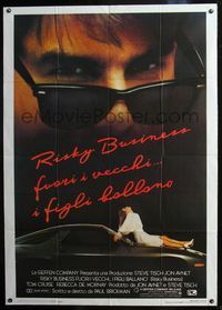 3v319 RISKY BUSINESS Italian 1panel '84 classic close up artwork image of Tom Cruise in cool shades!