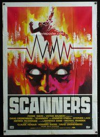 3v326 SCANNERS Italian one-panel poster '81 David Cronenberg, cool completely different sci-fi art!