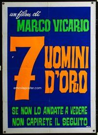 3v329 SEVEN GOLDEN MEN Italian 1panel R70s Mario Vicario's Il Grande Colpo dei Sette Uomini d'Oro!