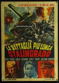 3v341 STALINGRAD DOGS DO YOU WANT TO LIVE FOREVER Italian 1p R66 cool World War II art by Casaro!