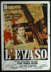 3v364 WIDOW COUDERC Italian one-panel '71 cool image of Alain Delon on bloody newspaper cover!