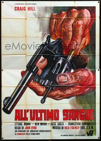 3v138 BURY THEM DEEP Italian 2p '68 All'ultimo sangue, cool art of gun being loaded by P. Franco!