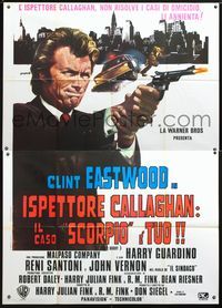 3v146 DIRTY HARRY Italian two-panel R70s great artwork of Clint Eastwood firing gun by P. Franco