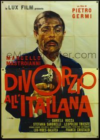 3v147 DIVORCE - ITALIAN STYLE Italian 2p '62 Divorzio all'Italiana, art of Mastroianni by Ciriello!