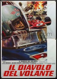 3v167 LAST AMERICAN HERO Italian 2p '73 best completely different race car racing & crash artwork!